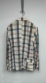 Y's for men Crinkled Plaid Printed Blazer Jacket
