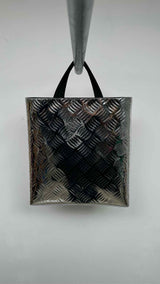 PRADA Metalic Spazzolato Embossed Tote Bag