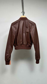 Rick Owens Cropped Leather Bomber Jacket
