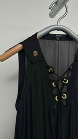 Gucci N/S Lace-up Silk Safari Dress