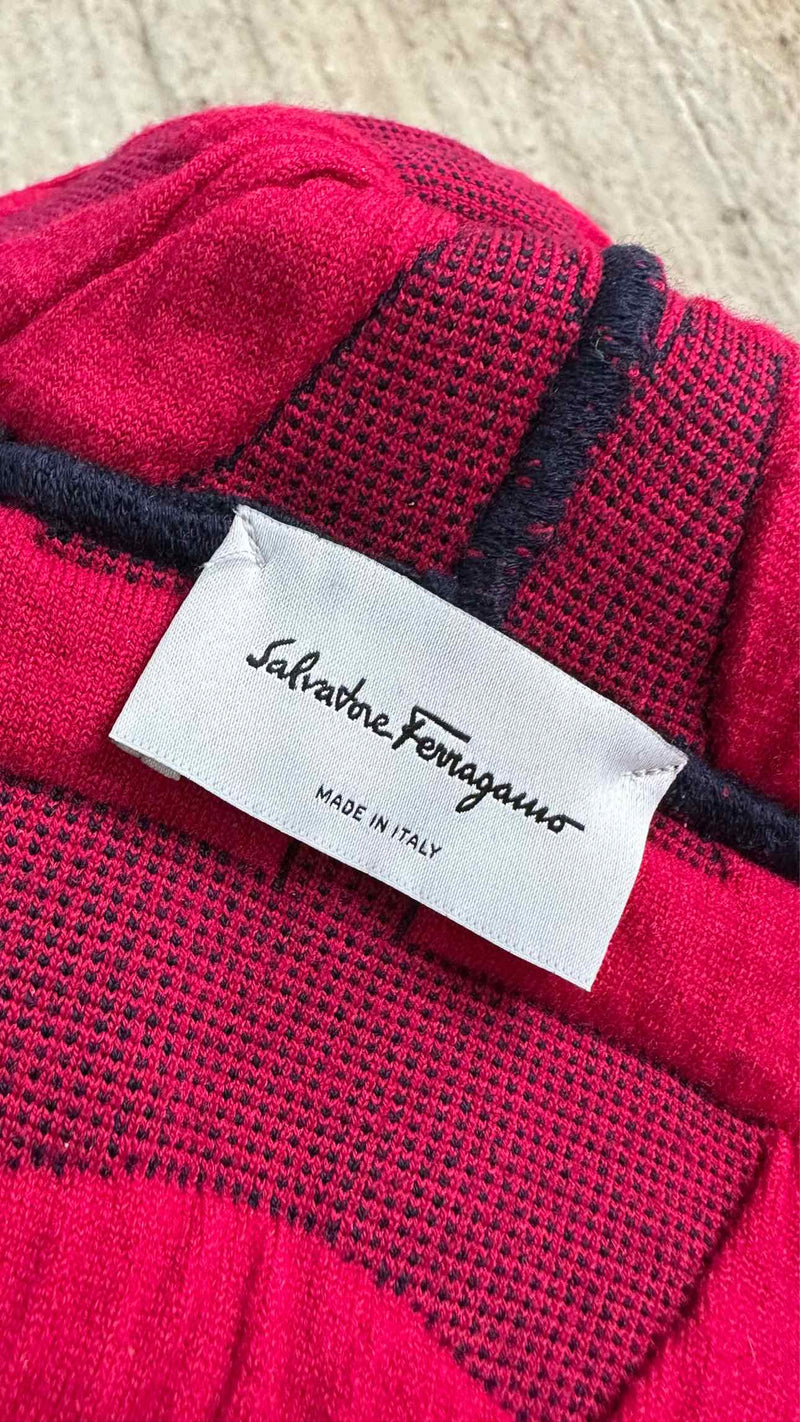 Salvatore Ferragamo Zip-up Logo Pattern Hoodie