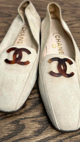Chanel CC-Logo Suede Loafers