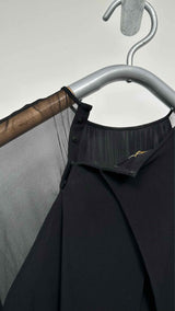 Saint Laurent L/S Silk Layered Mini Tulle Dress