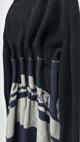 Sacai Zip-up Hybrid Knitted Coat