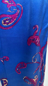 Saint Laurent Paisley Print Tapered Satin Pants