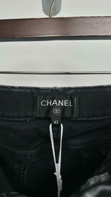 Chanel Slim-fit Chain-print Jeans