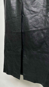 Balenciaga Back-slit Leather Maxi Skirt