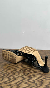 Bottega Veneta Square-Toe Inter-Woven Stretch Heel Sandals
