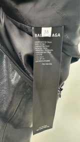 Balenciaga Back-slit Leather Maxi Skirt