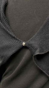 MM6 N/S Rib-knit Wrap-detailed Maxi Dress