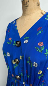 Balenciaga L/S Oversized Floral Silk Dress