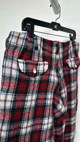 Comme Des Garcons Shirt Boiled Wool Plaid Wide Pants