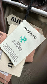 Miu Miu Single-breasted Chino and Leather Trench Coat