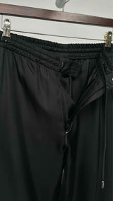 PRADA Drawstring-waist Stitched Silk Pants