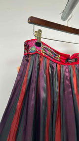 Jean Paul Gaultier Floral Stripe Satin Skirt
