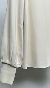 The Row Crepe Long Puff-Sleeve Blouse
