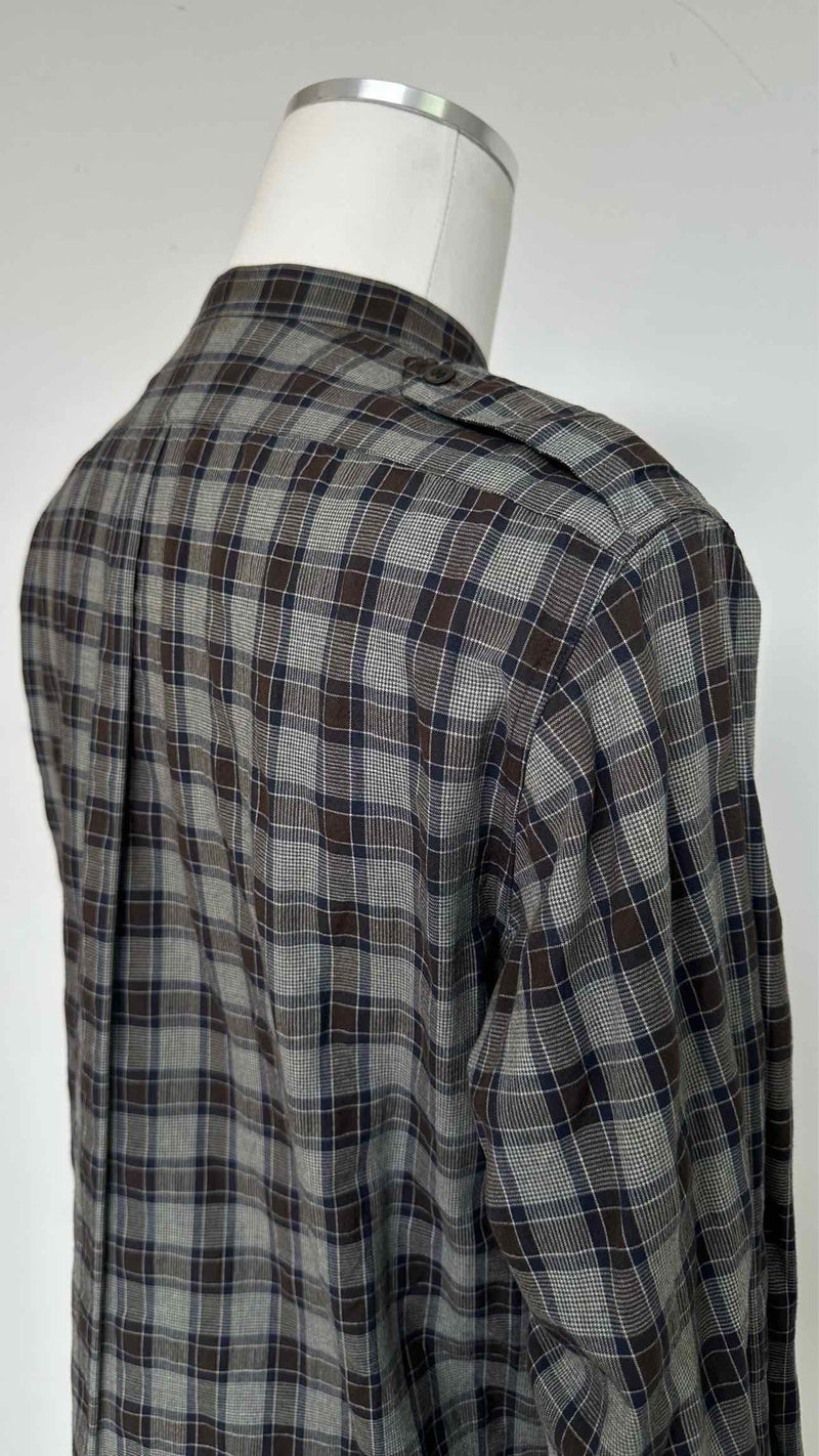 Dries Van Noten Check Collarless Shirt