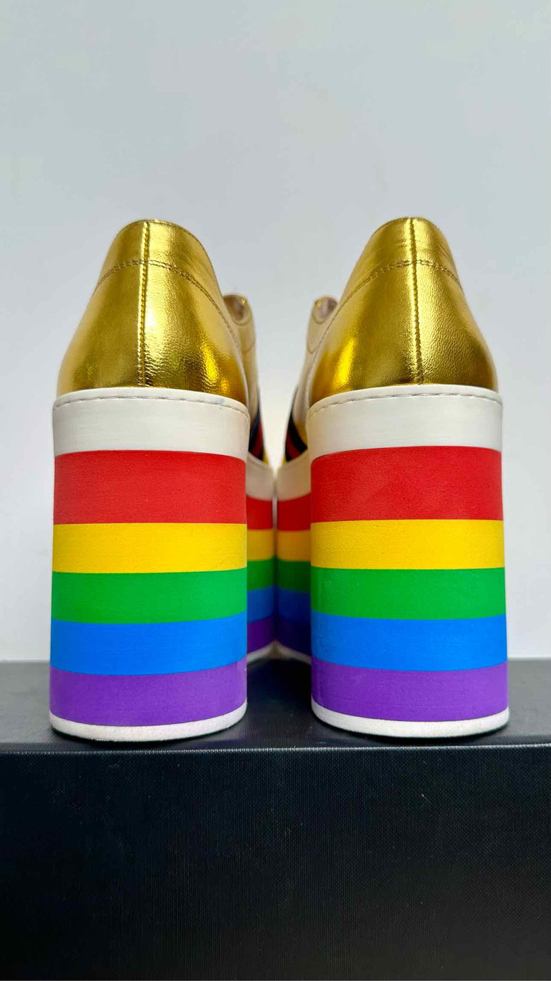 Gucci Peggy Rainbow Platform Sneakers