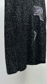 Ganni N/S V-neck Side-zip Layered Beaded Mini Dress
