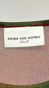 Dries Van Noten L/S Watercolor Print Mesh Top