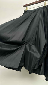 Noriko Maeda Pleated Bow-detailed Silk Wide Skirt