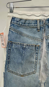 Ben Taverniti Avantgarde Deconstructed Denim-paneled Skirt