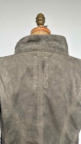 DRKSHDW Leather Sleeve Waxed Denim Jacket