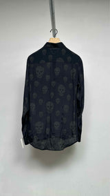 Alexander McQueen Skull Printed Sheer Satin Shirt