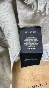 Gucci GG Jacquard Wool Fringe Scarf