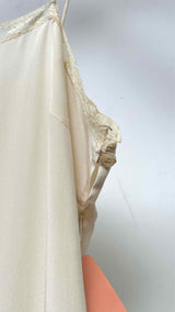 PRADA N/S Lace-trim Silk Slit Dress