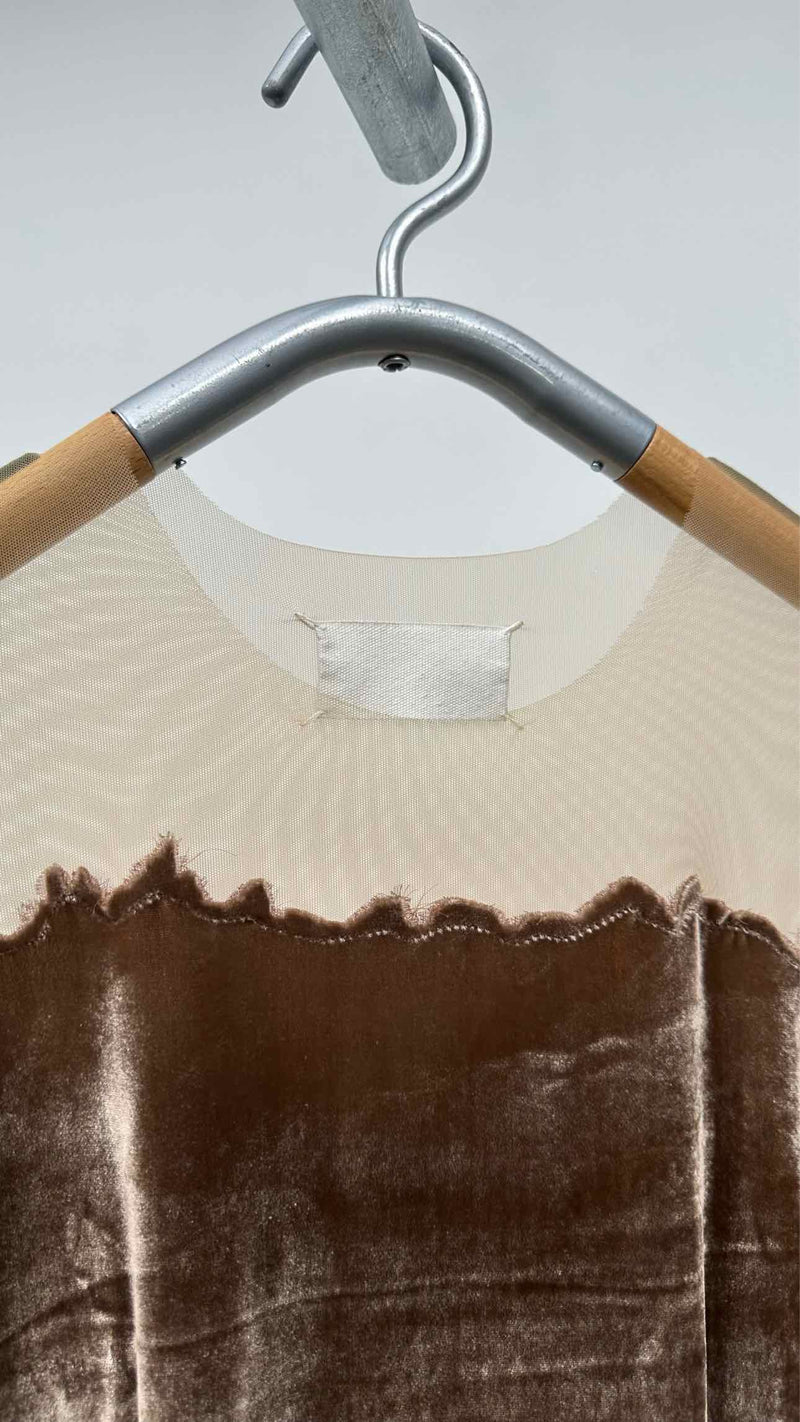 Margiela Burnt Effect Velvet Mesh Blouse