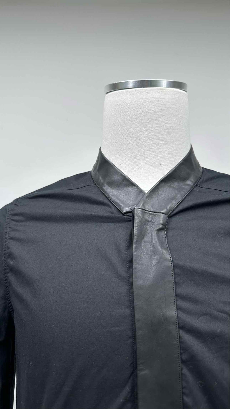 Rick Owens Collar-leather Long Shirt