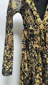 Jean Paul Gaultier L/S Jewelry-printed Mesh Dress