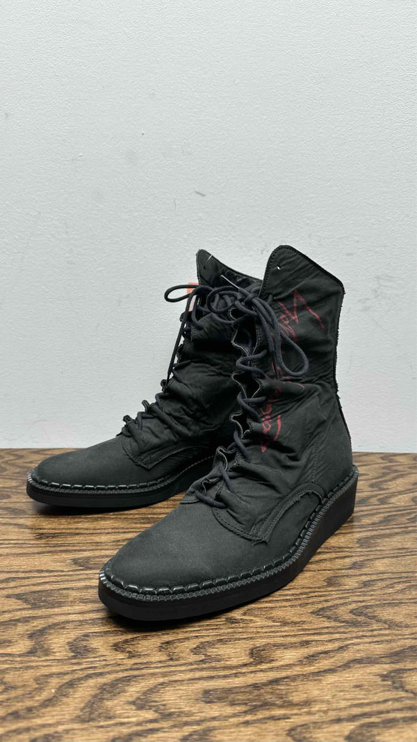 Yohji Yamamoto Wrinkly Back-Zip Boots
