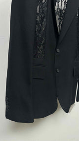 Alexander McQueen Floral Lace-hybrid Blazer Jacket