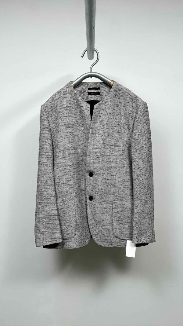 Issey Miyake Men Collarless Jacquard Jacket