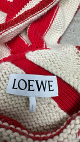 LOEWE Oversized Pom-pom Embroidered-knit Poncho