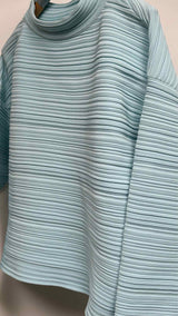Pleats Please L/S Mock-neck Pleated Top