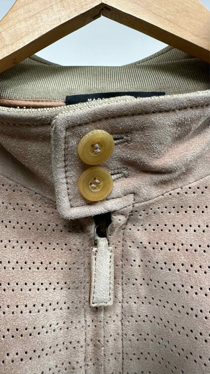 Gucci Eye-let Suede Bomber Jacket