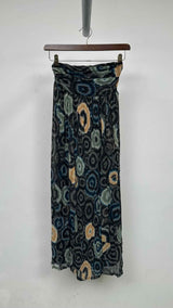 Matsuda Tie-dye Floral Sheer Pleated Wrap Skirt