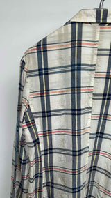 Y's for men Crinkled Plaid Printed Blazer Jacket