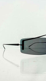 PRADA SPR61V Rimless Rectangular Shield Sunglasses