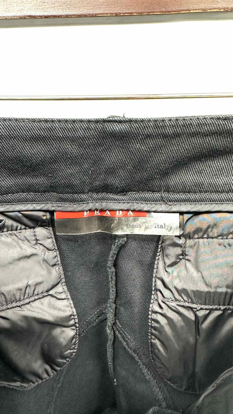 PRADA Sport Suede Paneled Biker Pants