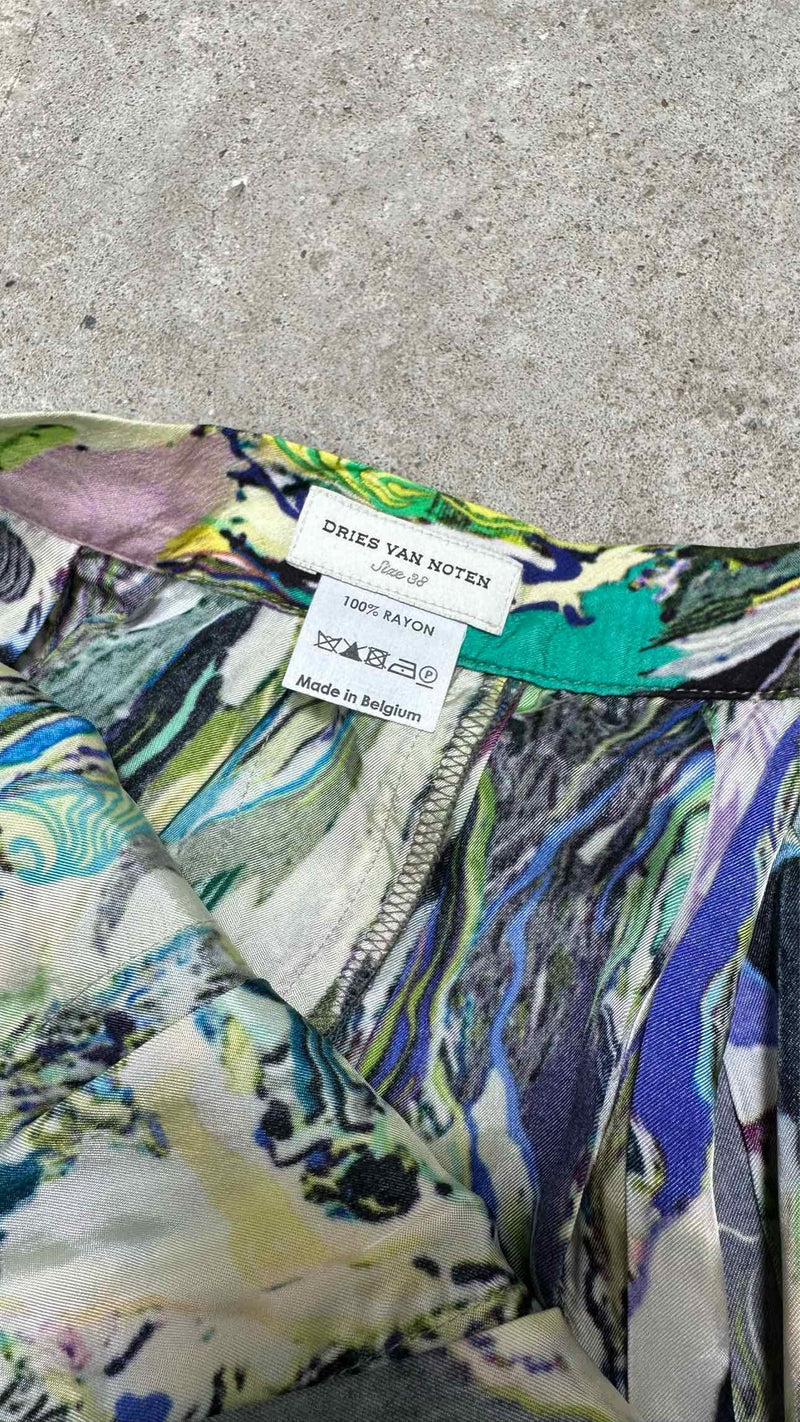 Dries Van Noten Marble Pleated Skirt