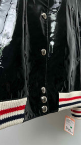 Thom Browne 4-bar 4-bar Patent-body Leather Bomber Jacket