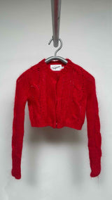 Vaquera Cropped Mohair Cable Cardigan