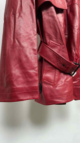 Frame Alexandra Leclerc Short Leather Trench Coat