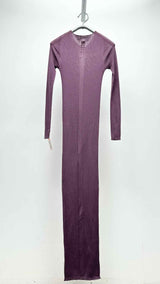 Rick Owens L/S Rib Knit Side-slit Dress