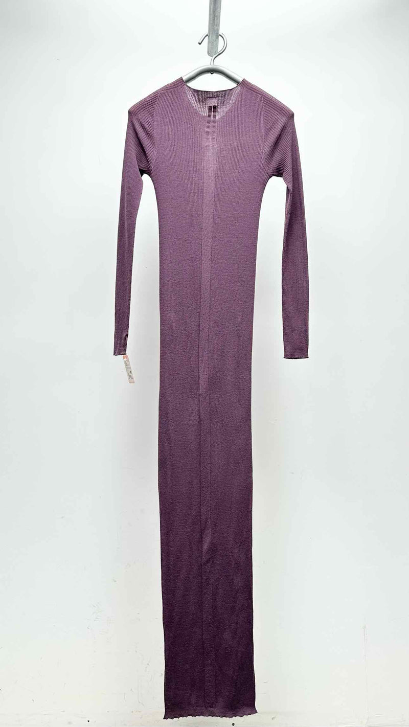 Rick Owens L/S Rib Knit Side-slit Dress