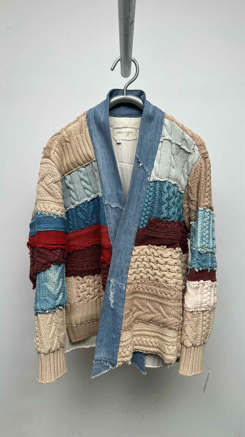Greg Lauren Reconstructed Knit Docking Haori Jacket